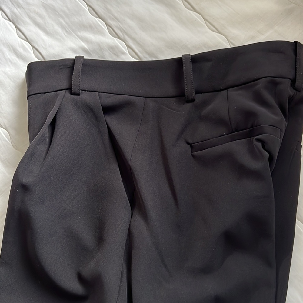 Boston Proper Black Wide Leg Pleated Slacks (new) Size 2 - Picture 3 of 6